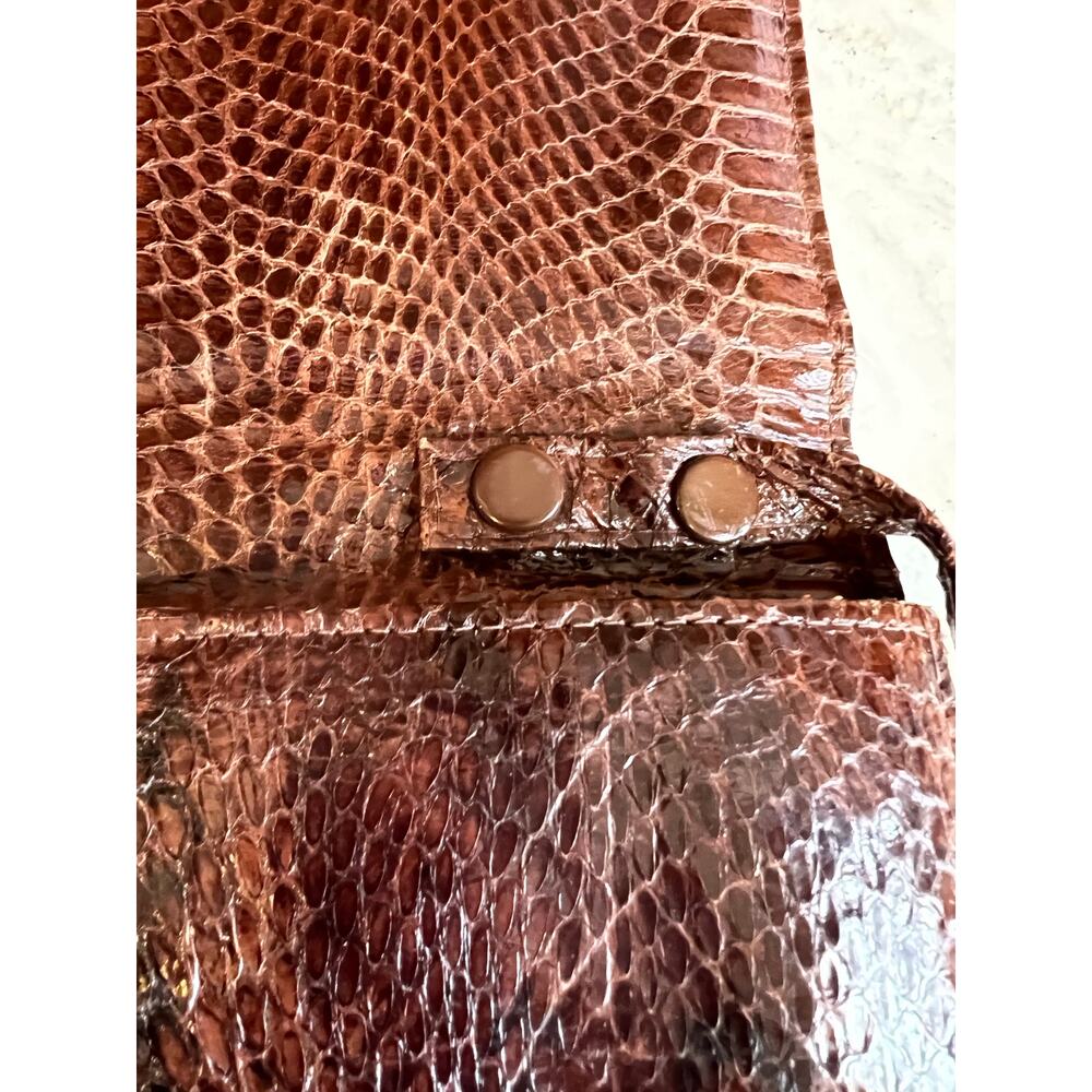 Vintage 60s Lizard Rectangular Convertible Shoulder Bag - Picture 11 of 11